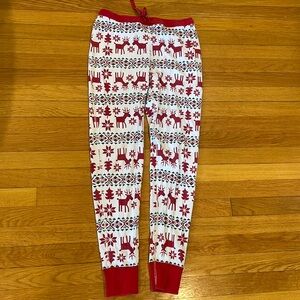 Hanna Andersson women's holiday reindeer Long John Pajama Pant, size Medium